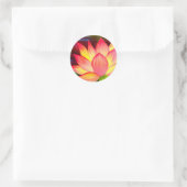 Sticker Rond Lotus Water Lily Art chinois - Multi (Sac)