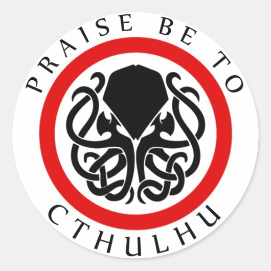 Sticker Rond Louange Soit À Cthulhu (Devant)