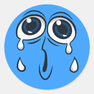 Sticker Rond Loudly Crying Face