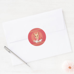 Sticker Rond Louisa le Kangourou Mignon