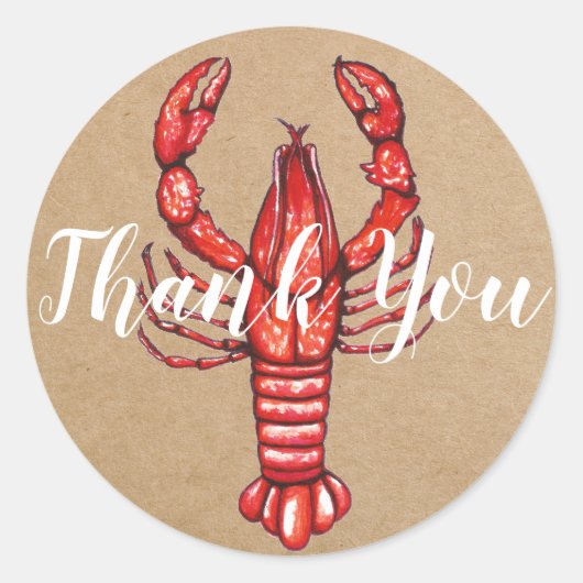 Sticker Rond Louisiana Cajun Crawfish Merci (Devant)