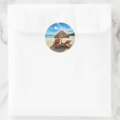 Sticker Rond Lounge on beach throw pillow (Sac)