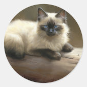 Sticker Rond Lounger Siamese Kitten (Devant)