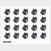 Sticker Rond Loup (Feuille)