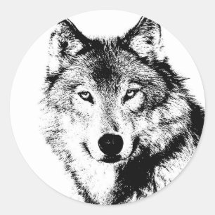 Sticker Rond Loup
