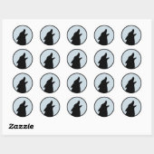 Sticker Rond Loup (Feuille)