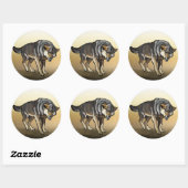 Sticker Rond loup (Feuille)