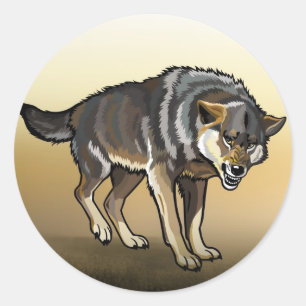 Sticker Rond loup