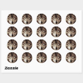 Sticker Rond Loup (Feuille)