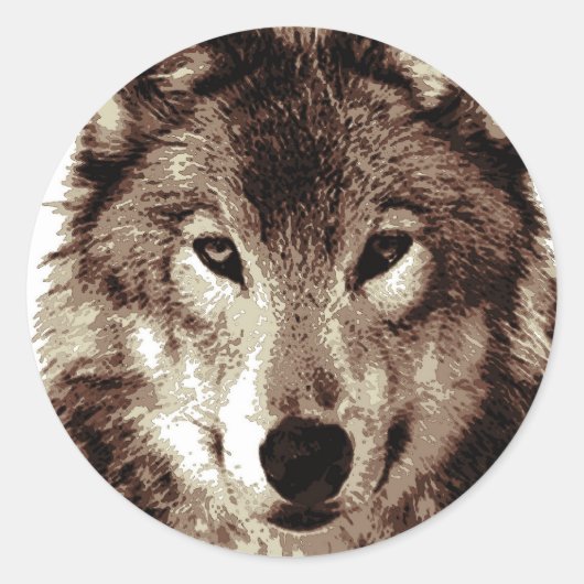 Sticker Rond Loup (Devant)