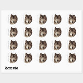 Sticker Rond Loup (Feuille)