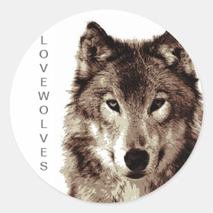 Sticker Rond Loup