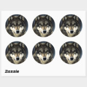 Sticker Rond Loup (Feuille)