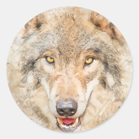 Sticker Rond Loup à bâtons (Devant)