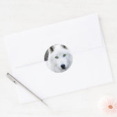 Sticker Rond Loup blanc (Enveloppe)