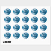 Sticker Rond Loup bleu (Feuille)