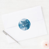 Sticker Rond Loup bleu (Enveloppe)