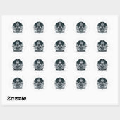 Sticker Rond Loup conscient (Feuille)
