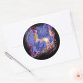 Sticker Rond Loup cosmique (Enveloppe)