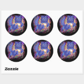 Sticker Rond Loup cosmique (Feuille)