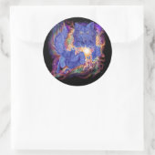 Sticker Rond Loup cosmique (Sac)