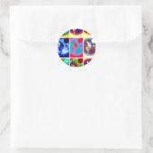 Sticker Rond Loup d'art pop (Sac)