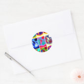 Sticker Rond Loup d'art pop (Enveloppe)