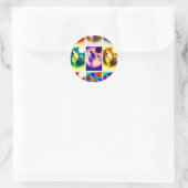 Sticker Rond Loup d'art pop (Sac)