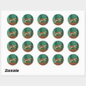 Sticker Rond Loup d'automne (Feuille)