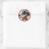 STICKER ROND LOUP DE CHARBON (Sac)
