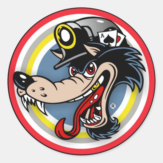 STICKER ROND LOUP DE CHARBON (Devant)