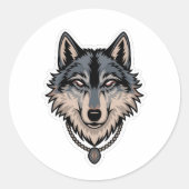 Sticker Rond Loup de Jerry Garcia (Devant)