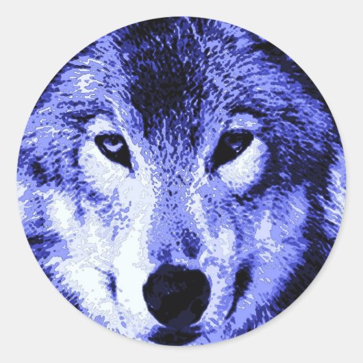 Sticker Rond Loup de nuit (Devant)