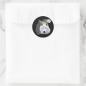 Sticker Rond loup des neiges arctique (Sac)