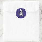 Sticker Rond Loup d'Halloween mignon (Sac)