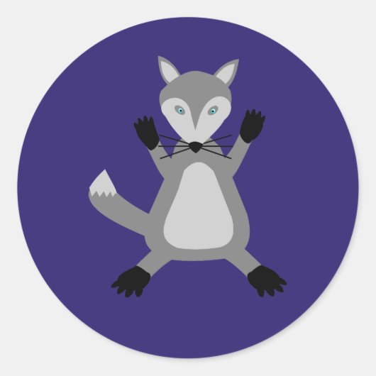 Sticker Rond Loup d'Halloween mignon (Devant)