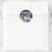 Sticker Rond Loup d'hiver 2 (Sac)
