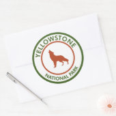 Sticker Rond Loup du parc national Yellowstone (Enveloppe)