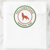Sticker Rond Loup du parc national Yellowstone (Sac)