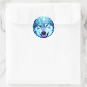 Sticker Rond Loup effrayant (Sac)