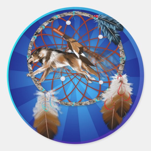 Sticker Rond LOUP et PIPE (Devant)