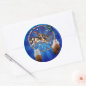Sticker Rond LOUP et PIPE (Enveloppe)