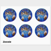 Sticker Rond LOUP et PIPE (Feuille)
