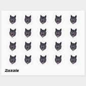 Sticker Rond loup fou (Feuille)