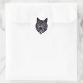 Sticker Rond loup fou (Sac)