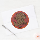 Sticker Rond Loup-garou Brown (Enveloppe)