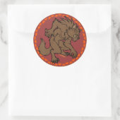 Sticker Rond Loup-garou Brown (Sac)