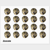 Sticker Rond Loup gris (Feuille)
