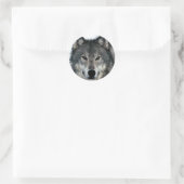 Sticker Rond Loup gris (Sac)