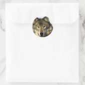 Sticker Rond Loup gris (Sac)